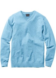 Пуловер Regular Fit с V-образным вырезом (нежно-голубой) Bonprix