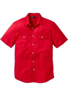 Рубашка Regular Fit с короткими рукавами (красный) Bonprix