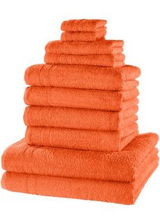 Комплект полотенец Нью Уни Делкюс (10 шт.) (оранжевый) Bonprix