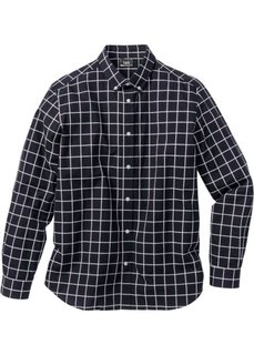 Клетчатая рубашка Regular Fit с длинным рукавом (черный в клетку) Bonprix