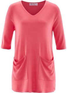 Удлиненный пуловер (нежный ярко-розовый) Bonprix