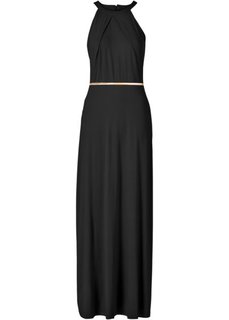 Макси-платье с ремнем в талии (черный) Bonprix