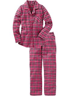 Фланелевая пижама (ярко-розовый в клетку) Bonprix