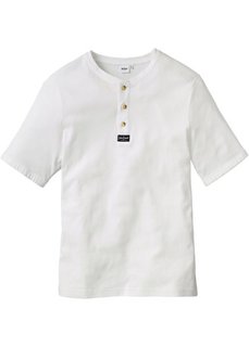 Однотонная футболка стандартного прямого кроя regular fit (белый) Bonprix