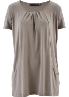 Длинная футболка (серо-коричневый) Bonprix