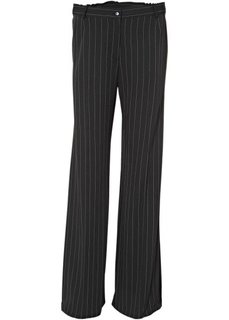 Широкие брюки стретч (черный/белый в полоску) Bonprix