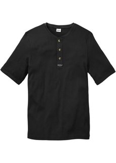 Однотонная футболка стандартного прямого кроя regular fit (черный) Bonprix