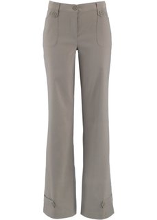 Брюки стретч из бенгалина, низкий рост K (серо-коричневый) Bonprix