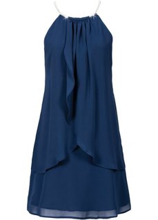 Шифоновое платье с американскими проймами (темно-синий) Bonprix