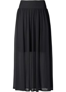 Длинная прозрачная юбка (черный) Bonprix