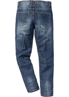 Джинсы Regular Fit Tapered, длина в дюймах 32 (синий «потертый») Bonprix