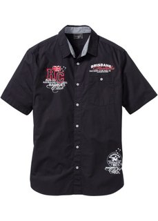 Рубашка Regular Fit с коротким рукавом (черный) Bonprix