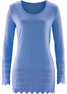 Футболка с длинным рукавом (голубой) Bonprix