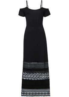 Макси-платье с кружевом (черный) Bonprix