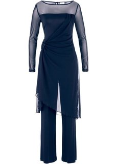 Вечерний брючный костюм (2 изделия) (темно-синий) Bonprix