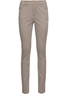 Брюки Skinny с завышенным поясом (серо-коричневый) Bonprix