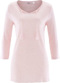Трикотажная туника с рукавом 3/4 (жемчужно-розовый меланж) Bonprix
