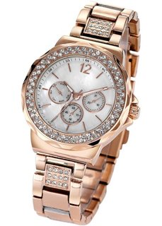Часы Tiara в дизайне под хронограф (розово-золотистый) Bonprix