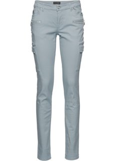 Эластичные брюки-карго (серебристо-серый) Bonprix