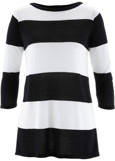 Пуловер (черный/белый в полоску) Bonprix