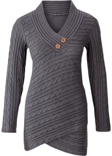 Пуловер (темно-серый меланж) Bonprix