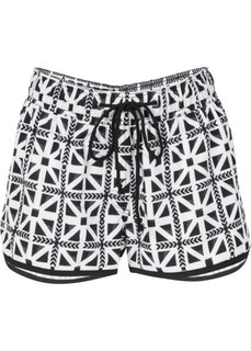 Пляжные шорты с тропическим принтом (черный/белый) Bonprix