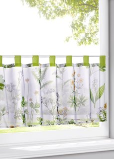 Кухонная штора Ботаника (белый/зеленый) Bonprix