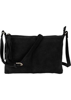 Кожаная сумка через плечо с декоративной кистью (черный) Bonprix