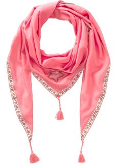 Треугольный платок со звездами и окантовкой (ярко-розовый) Bonprix