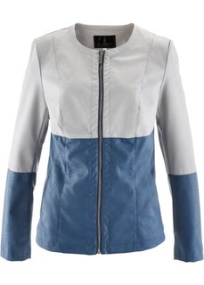 Куртка из искусственной кожи (синий джинсовый/серебристый матовый) Bonprix