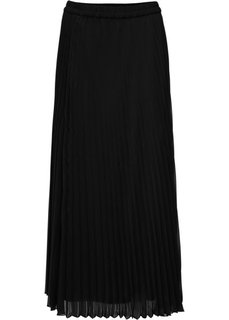 Длинная плиссированная юбка (черный) Bonprix