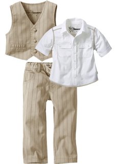 Комплект-тройка  для мальчика: рубашка + жилет + брюки (светло-серый) Bonprix