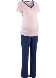 Пижама для будущих мам (розовый/темно-синий) Bonprix