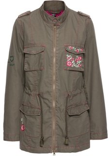 Куртка с вышивкой (оливковый) Bonprix