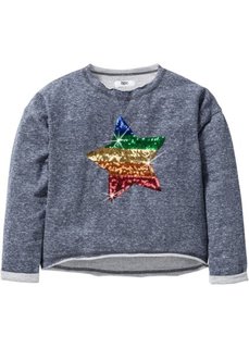 Свитшот с аппликацией из пайеток (серый меланж) Bonprix