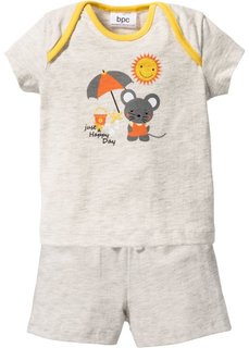 Мода для малышей: футболка + шорты (2 изд.), биохлопок (натуральный меланж) Bonprix
