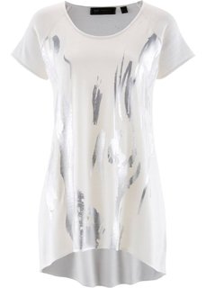 Пуловер (кремовый/серебристый с рисунком) Bonprix