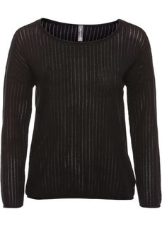 Легкий вязаный пуловер (черный) Bonprix