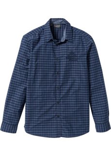 Рубашка Regular Fit с длинным рукавом (темно-синий в клетку) Bonprix