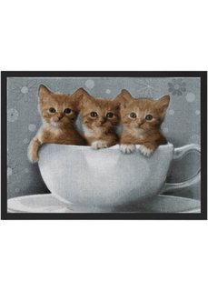 Дверной коврик Три котенка (коричневый) Bonprix