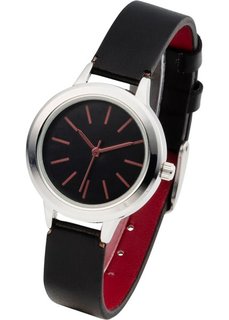 Наручные часы контрастной расцветки (черный/красный) Bonprix