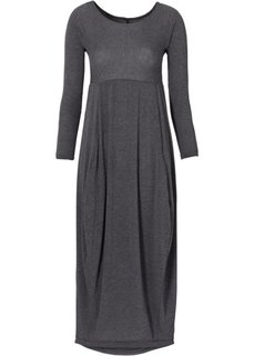 Трикотажное платье макси (серый) Bonprix