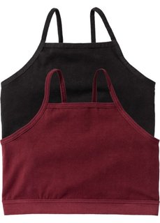 Бюстье (2 шт.) (черный/бордовый) Bonprix