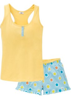 Пижама с шортами (нежно-желтый в горошек) Bonprix