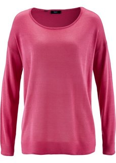 Пуловер в стиле оверсайз (ярко-розовый) Bonprix