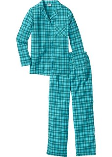 Фланелевая пижама (сине-зеленый в клетку) Bonprix