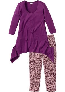 Пижама с легинсами капри (лиловая фиалка с рисунком) Bonprix