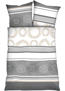 Постельное белье в стиле поп-арт Круги, фланель (серый) Bonprix