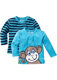 Футболка (2 шт.) (бирюзовый/синий) Bonprix