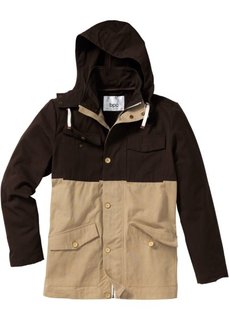 Куртка Regular Fit для межсезонья (темно-коричневый/бежевый) Bonprix